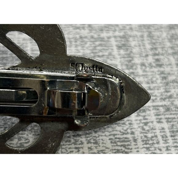 Lot Of 2 St Justin\'s Pewter Celtic Knot Hair Clip Barrette Made in France 4.5\